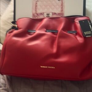 BADGLEY MISCHKA Red Shoulder Bag with Metallic Hardware